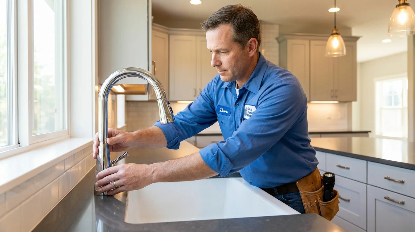 Kitchen faucet installation by Johns Plumbing LLC in West Union
